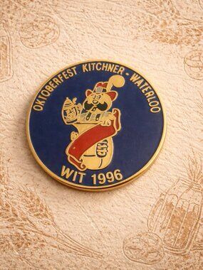 Kitchener Waterloo Oktoberfest 1996 Ontario Canada Lapel Pin - Onkel Hans WIT